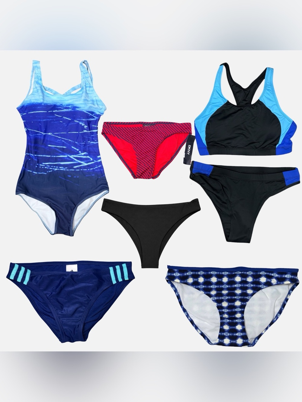6pc Swimwear Bundle Small | Adidas DKNY Aerie Bikini Bottoms One Piece